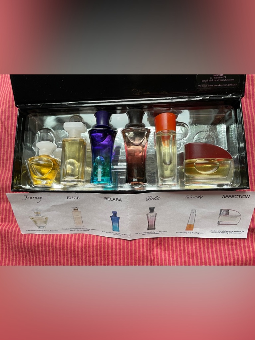 Mary Kay Miniature Perfume Set with Multi-Color Bottles 6 mini fragrances NWB - Picture 6 of 6